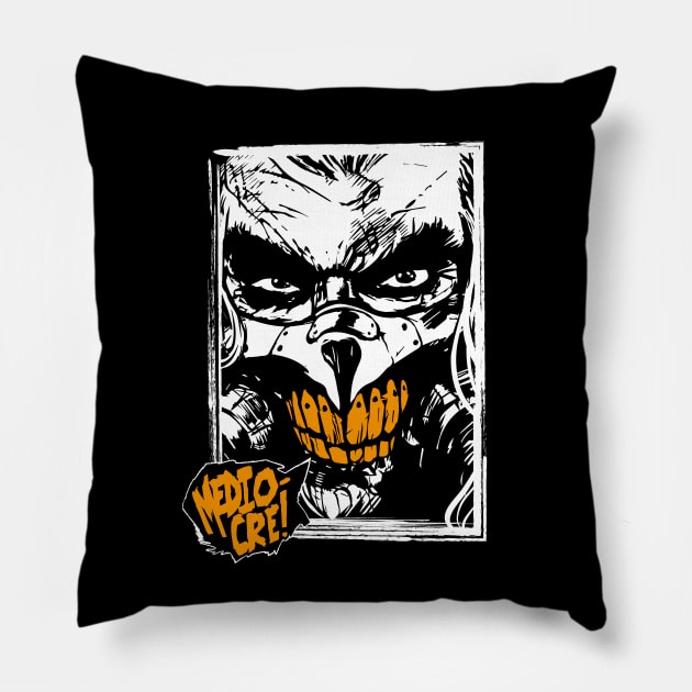 Mediocre! (Orange) Pillow by demonigote