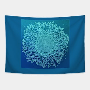 Aqua Blue Sunflower Tapestry