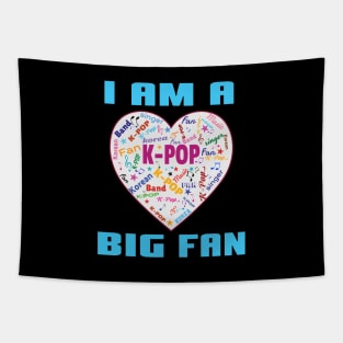 I am a big K-Pop Fan with filled heart Tapestry