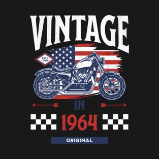 vintage 1964 60th birthday motorcycle tee for men T-Shirt