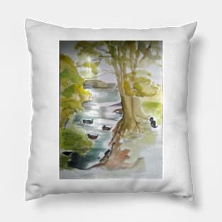 Duck pond Pillow