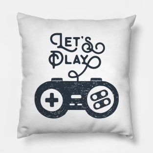 Let's Play. Joystick. Motivational Quote. Fun Pillow