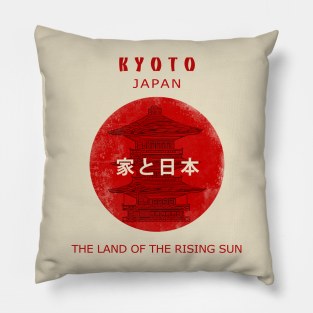 Kyoto City Japan Vintage Pillow