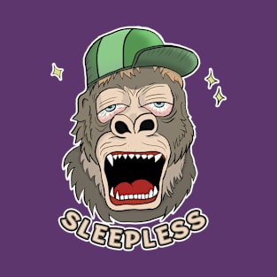 Sleepless funny gorilla cartoon T-Shirt