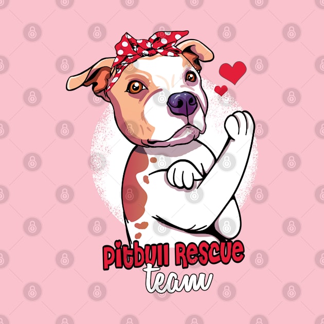 Retro Pitbull Rescue Dog Adopt Cartoon by USProudness