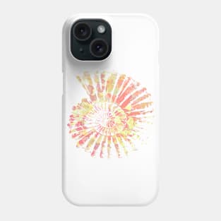 Nautilus Shell Design in Coral and Yellow Paint Pattern Phone Case