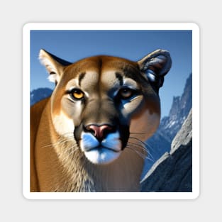 Mountain Lion - AI-Generated Magnet