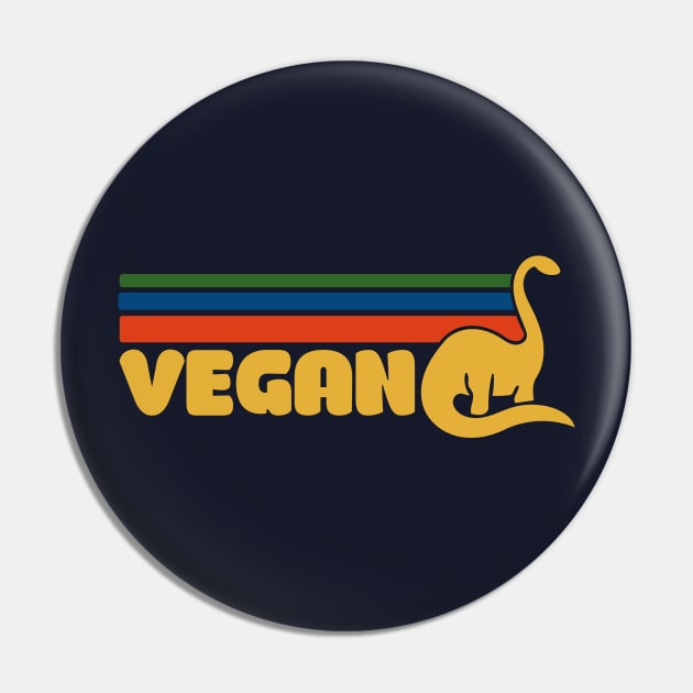Retro Vegan Dinosaur Pin by bubbsnugg