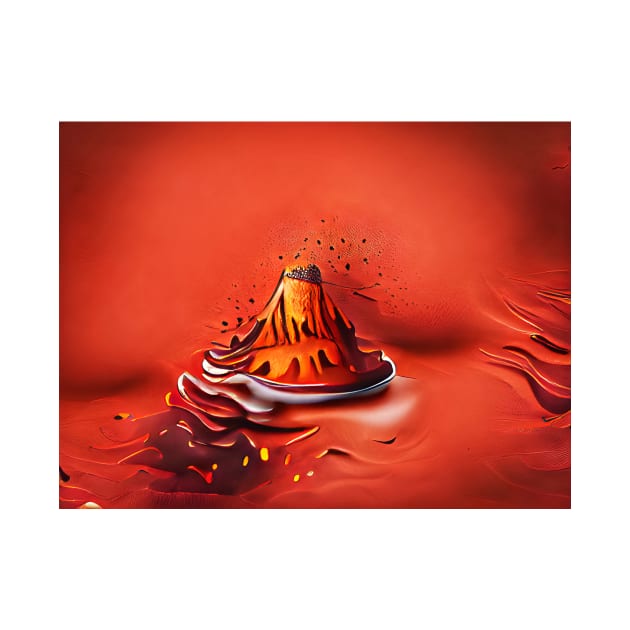 Brown Chocolate Volcano Illustration Art by Designso