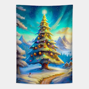 Christmas Tree Scene Tapestry