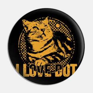 I LOVE DOT Cute Cat International Dot Day Pin