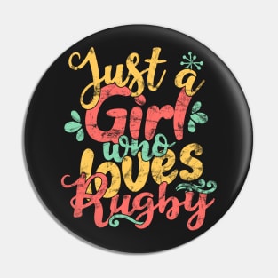 Just A Girl Who Loves Rugby Gift product Pin