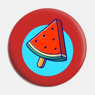 Watermelon Popsicle Cartoon Vector Icon Illustration Pin