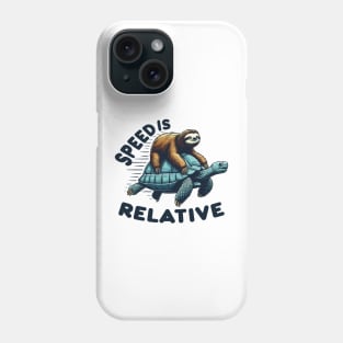 Funny Vintage Sloth Riding Tortoise Speed is Relative Phone Case