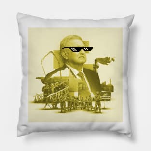 amlo the mexican president in swag style art collage ecopop Pillow