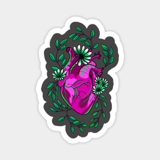 electric pink and green witchy anatomically correct heart cute gift Magnet