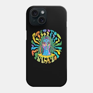 Colorful Psychedelic Girl Trippy Abstract Third Eye Vision Phone Case