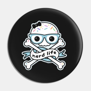 Nerd Life Skull and Crossbones Pin