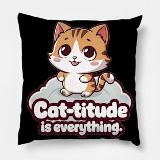 Cat Lover - Cat-titude Is Everything Pillow