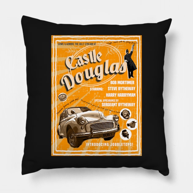 Castle Douglas poster yellow Pillow by Dpe1974