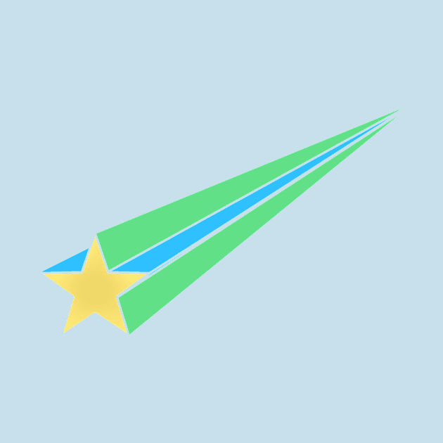 green and blue Starfall by hypnonaut