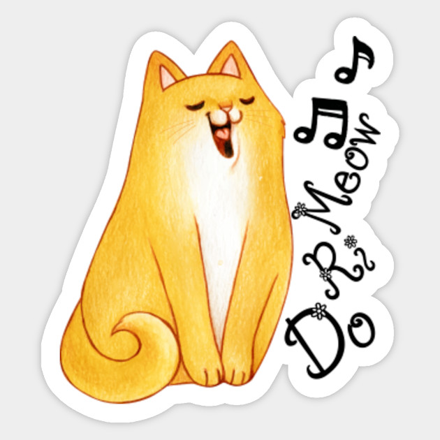 Do Ri Meow Cute Watercolor Ginger Kitten Singing Do Ri Me