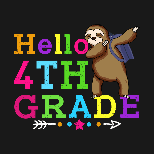 Sloth Hello 4th Grade Teachers Kids Back to school Gifts by kateeleone97023