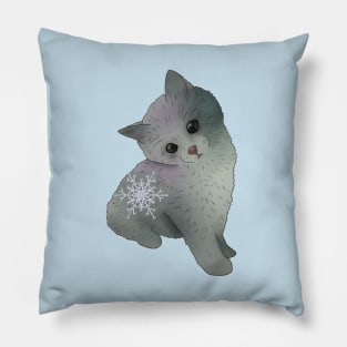 Katze mit Schneeflocke Pillow