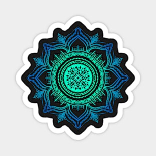 Mandala Zen Design Green and Blue Magnet