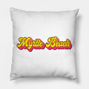 Myrtle Beach South Carolina Laptop Bumper Typography 80's Distressed Pillow