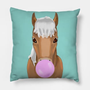 Horse with bubble gum Pillow