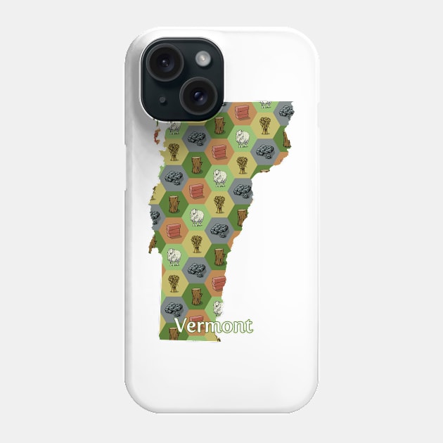 Vermont State Map Board Games Phone Case by adamkenney