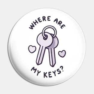 Where Are My Keys? - Quirky Keyring Gift Pin