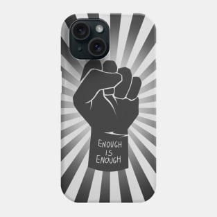 black raising fist | enough is enough | retro, vintage Phone Case