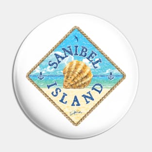 Sanibel Island, Florida, with Oyster Shell and Beach Pin