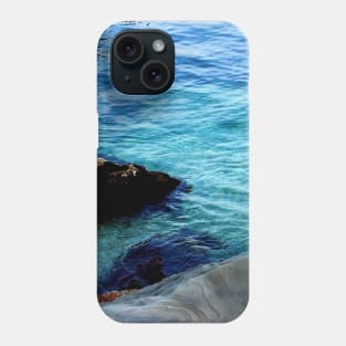 Blue waters of the Adriatic sea washing some stones Phone Case