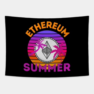 Ethereum Summer Retro Sunset Tapestry