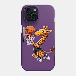 funny giraffe  basketball slam dunked Phone Case