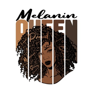 Melanin Queen Black Women Afro African America Strong Black  Empowerment Gift T-Shirt