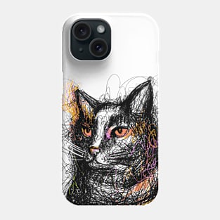 You Had Me At Meow - Scribbled Cat Print Design Phone Case