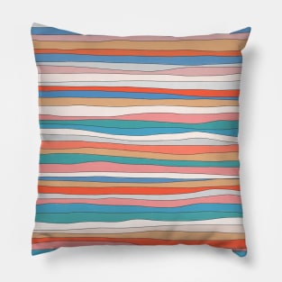 Retro Colorful Wavy Stripes Pillow