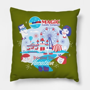 Retro Magic Candle Company Logo Pillow