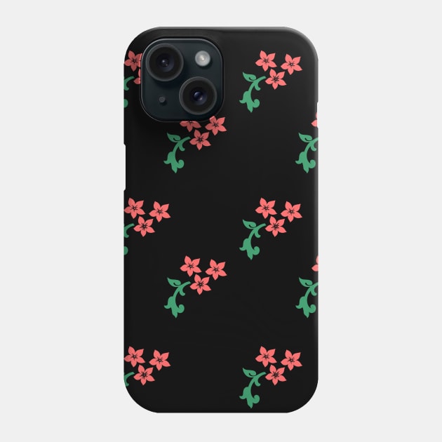 Floral line art pattern Phone Case by Alex