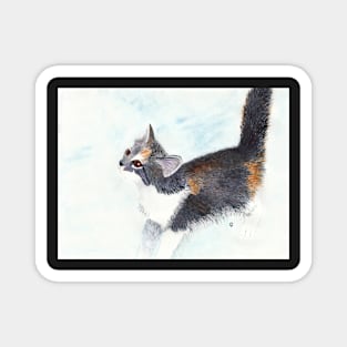 Calico Cat Kitten in Watercolor Magnet