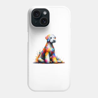 Vibrant Bedlington Terrier Portrait in Colorful Splash Style Phone Case