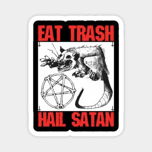 Black Metal Eat Trash Hail Satan Occult Aesthetic Pentagram Magnet