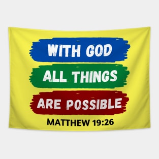 With God All Things Are Possible | Christian Saying Tapestry