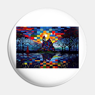 Mondrian Castle Pin