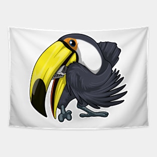 Toucan Musician Harmonica Music Tapestry