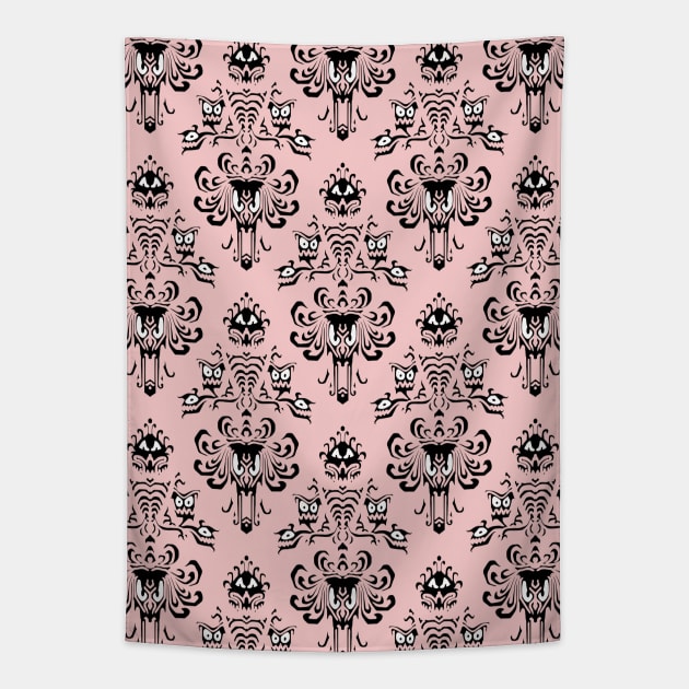 Haunted Mansion Millennial Pink Greeting Card Tapestry by FandomTrading